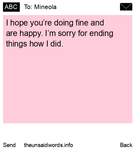 unsent message to Mineola 
