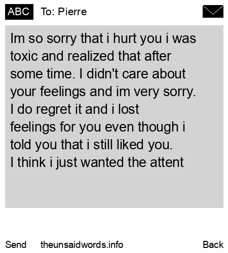 unsent message to Pierre