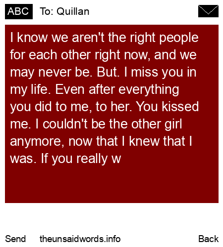 unsent message to Quillan