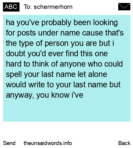 unsent message to schermerhorn