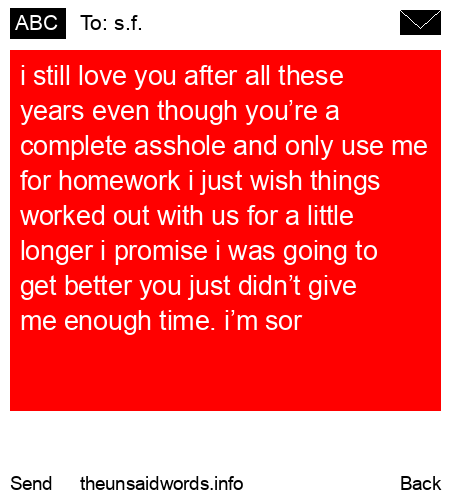 unsent message to s.f.