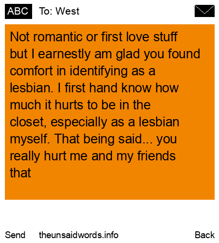 unsent message to West