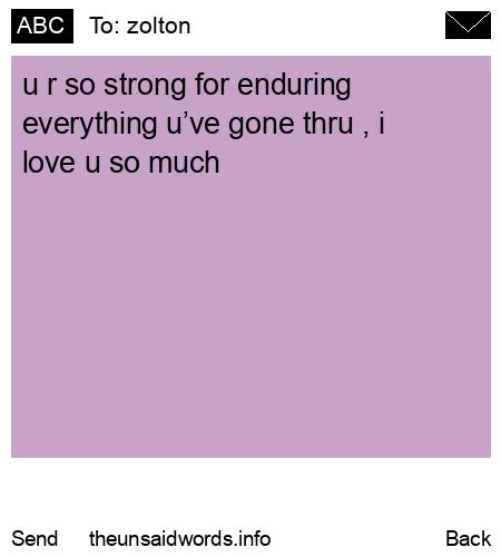 unsent message to zolton