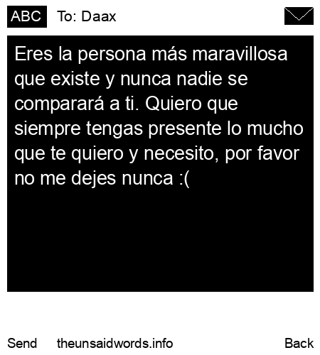 unsent message to Daax