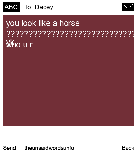 unsent message to Dacey 