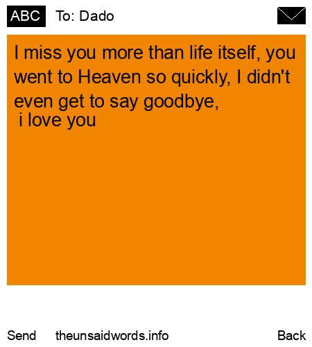unsent message to Dado