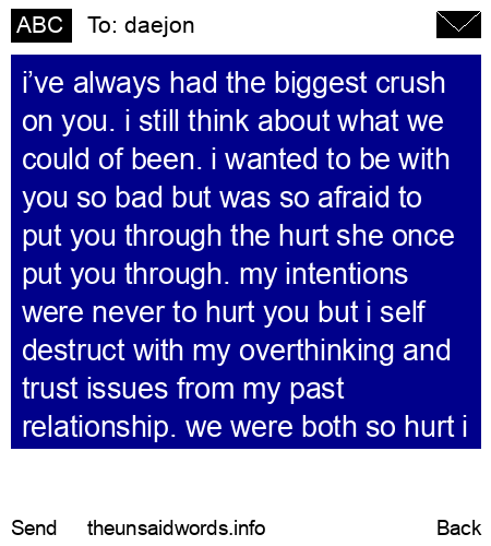 unsent message to daejon