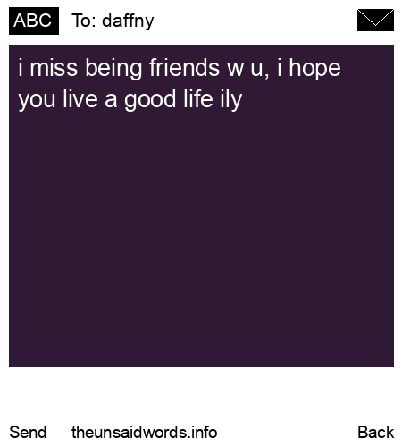 unsent message to daffny