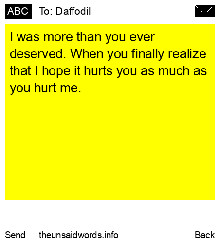 unsent message to Daffodil