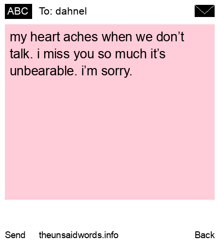 unsent message to dahnel