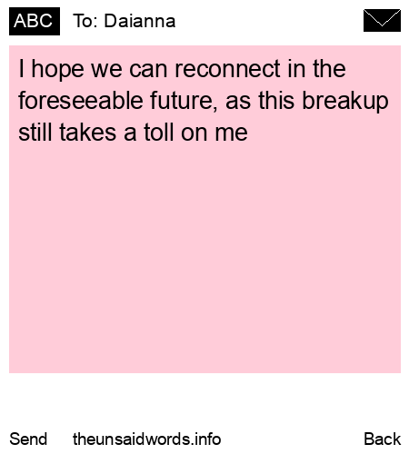 unsent message to Daianna