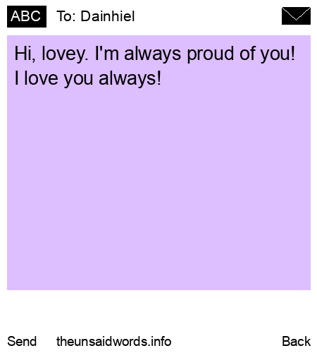 unsent message to Dainhiel