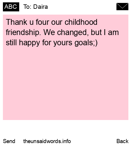 unsent message to Daira