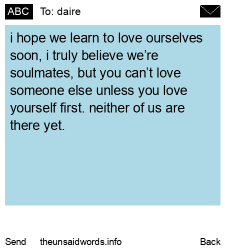 unsent message to daire