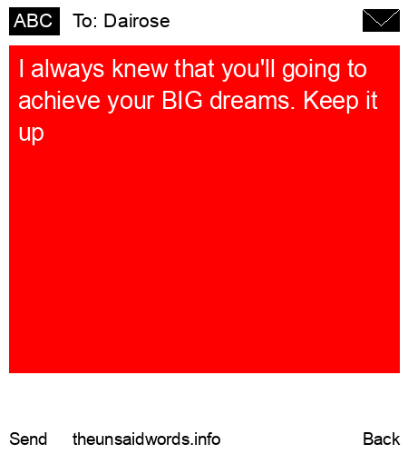 unsent message to Dairose