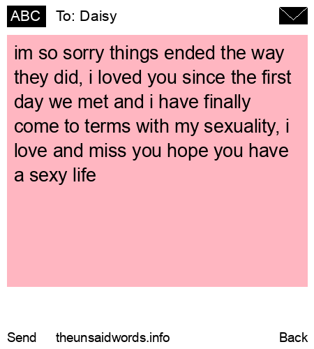 unsent message to Daisy