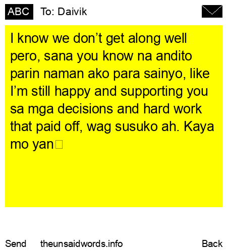 unsent message to Daivik