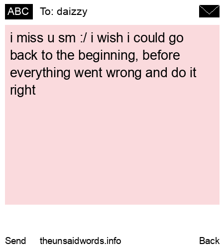 unsent message to daizzy