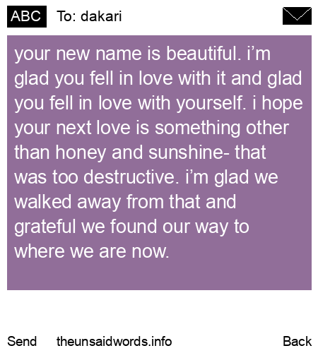 unsent message to dakari