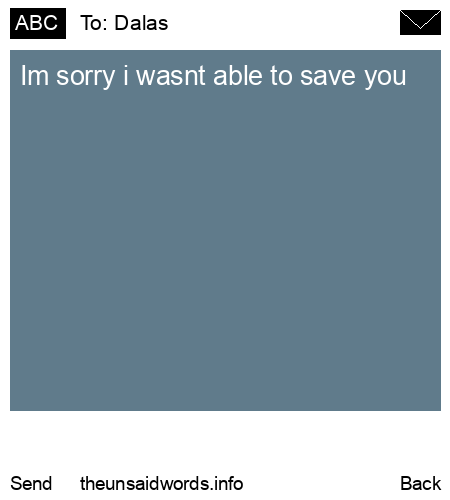 unsent message to Dalas