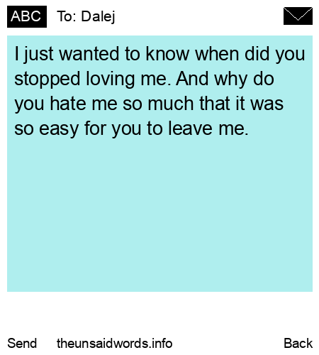 unsent message to Dalej