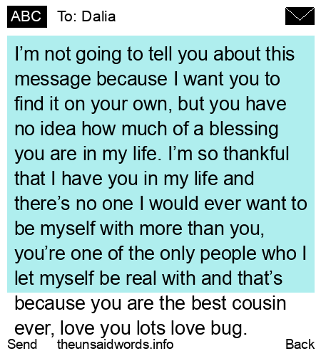 unsent message to Dalia