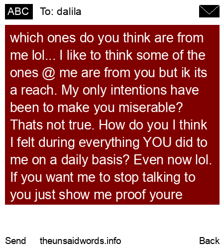 unsent message to dalila