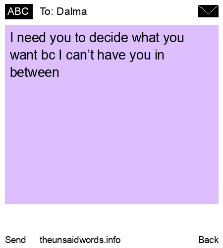 unsent message to Dalma