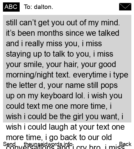 unsent message to dalton.