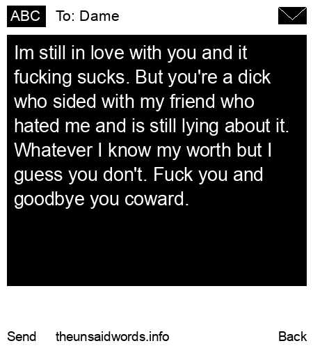 unsent message to Dame