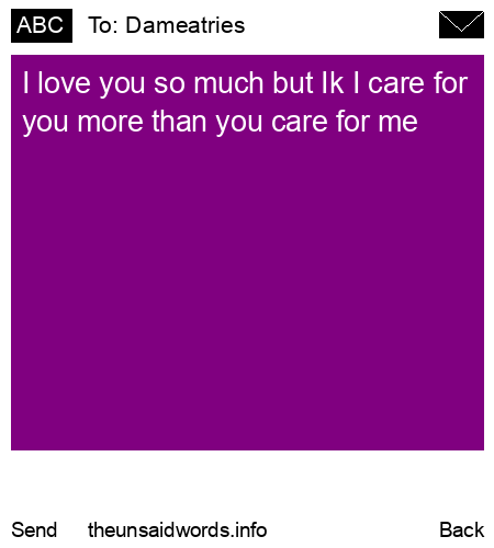 unsent message to Dameatries 