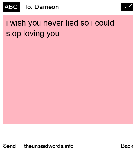 unsent message to Dameon