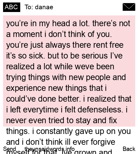 unsent message to danae