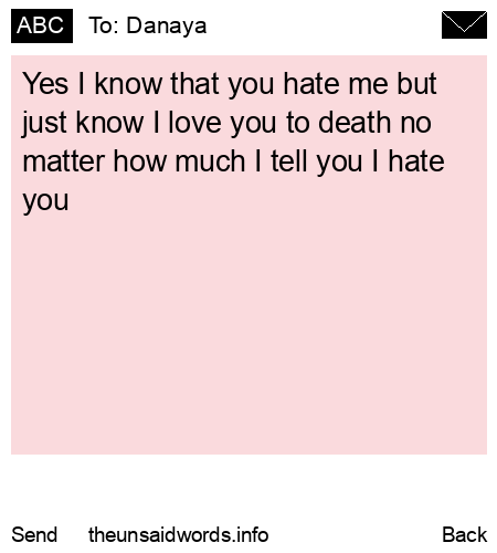 unsent message to Danaya
