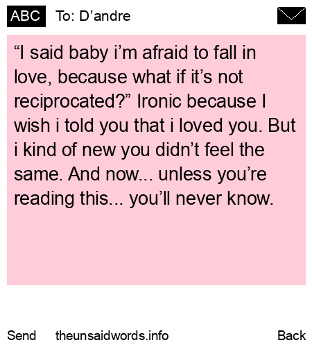 unsent message to D’andre