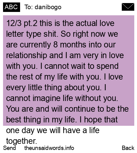 unsent message to danibogo