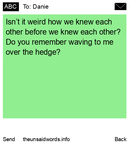 unsent message to Danie
