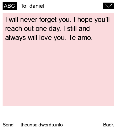 unsent message to daniel