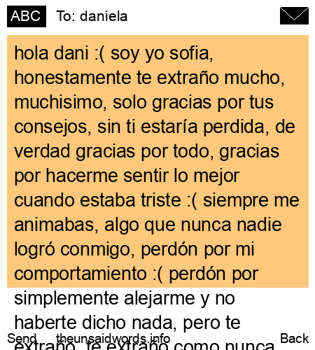 unsent message to daniela