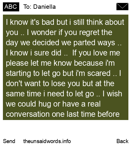unsent message to Daniella