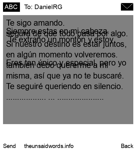 unsent message to DanielRG