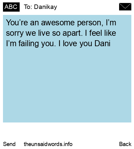 unsent message to Danikay