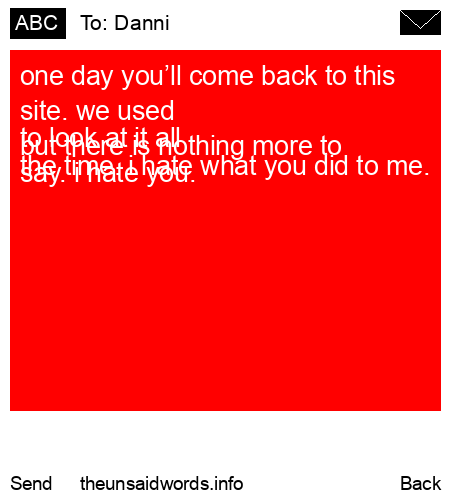 unsent message to Danni