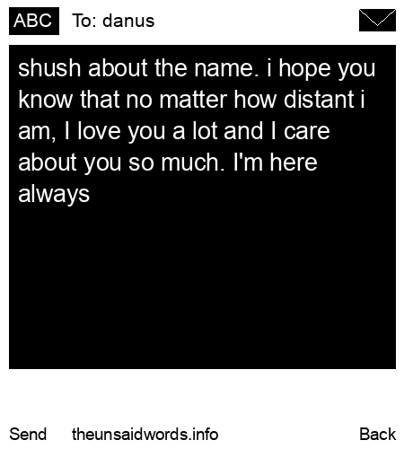 unsent message to danus