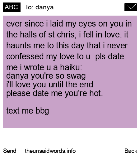 unsent message to danya