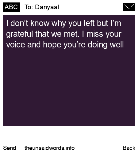 unsent message to Danyaal