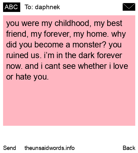unsent message to daphnek