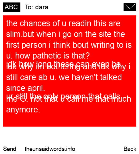 unsent message to dara