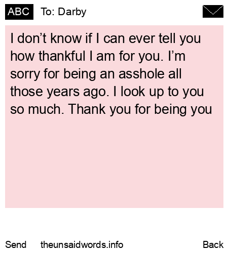 unsent message to Darby