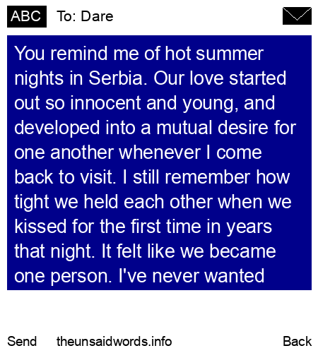 unsent message to Dare